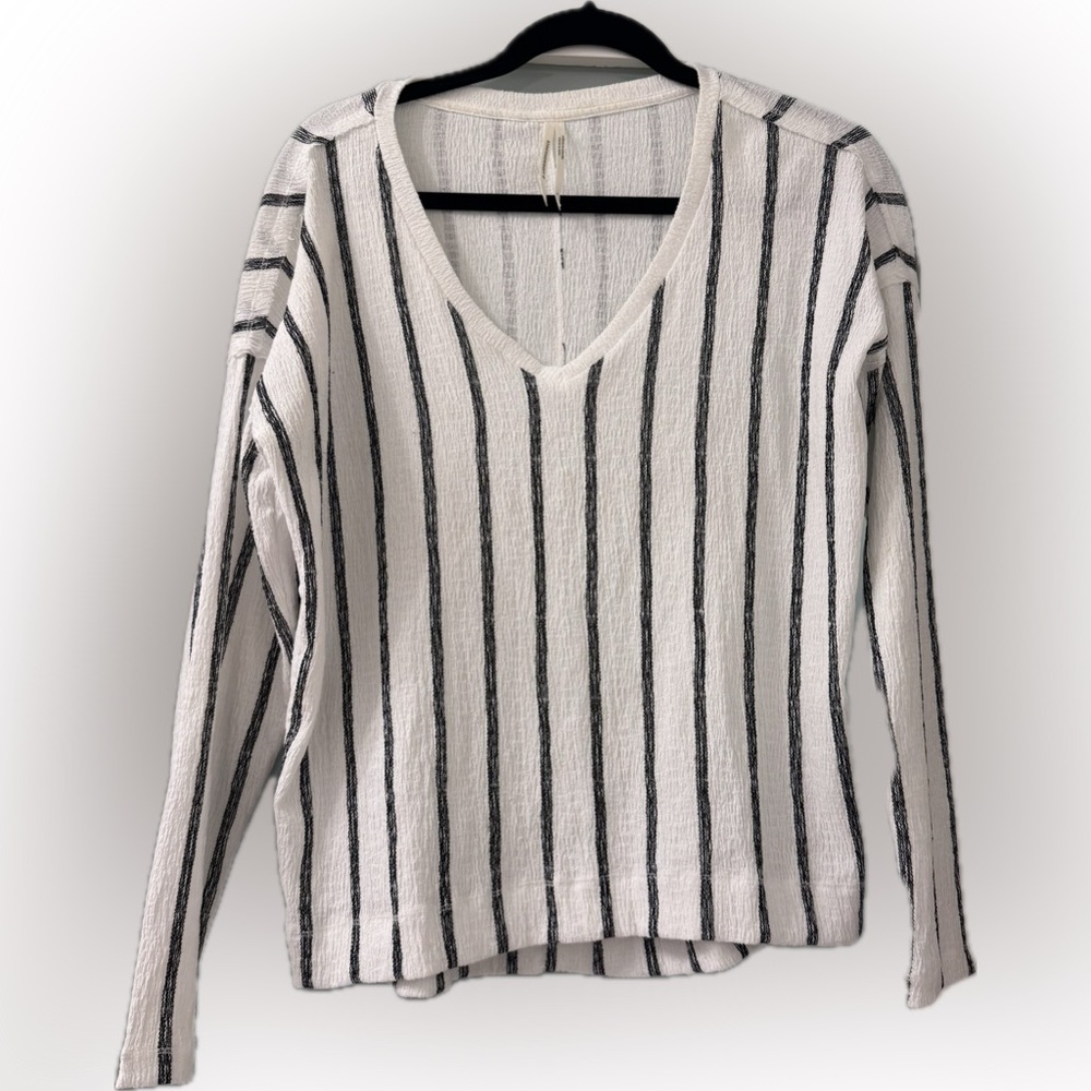 Anthropologie textured striped blouse